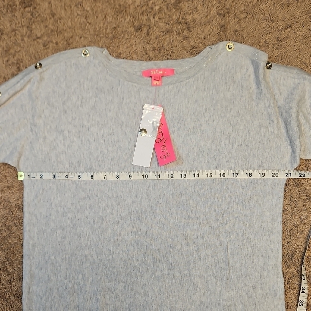 Lilly Pulitzer Milton Coolmax Sweater In Heathered Seaside Gray - Picture 9 of 10